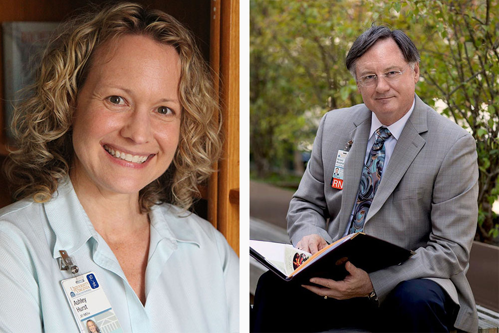2020 UVA School of Nursing Teaching Award winners Ashley Hurst and Richard Westphal
