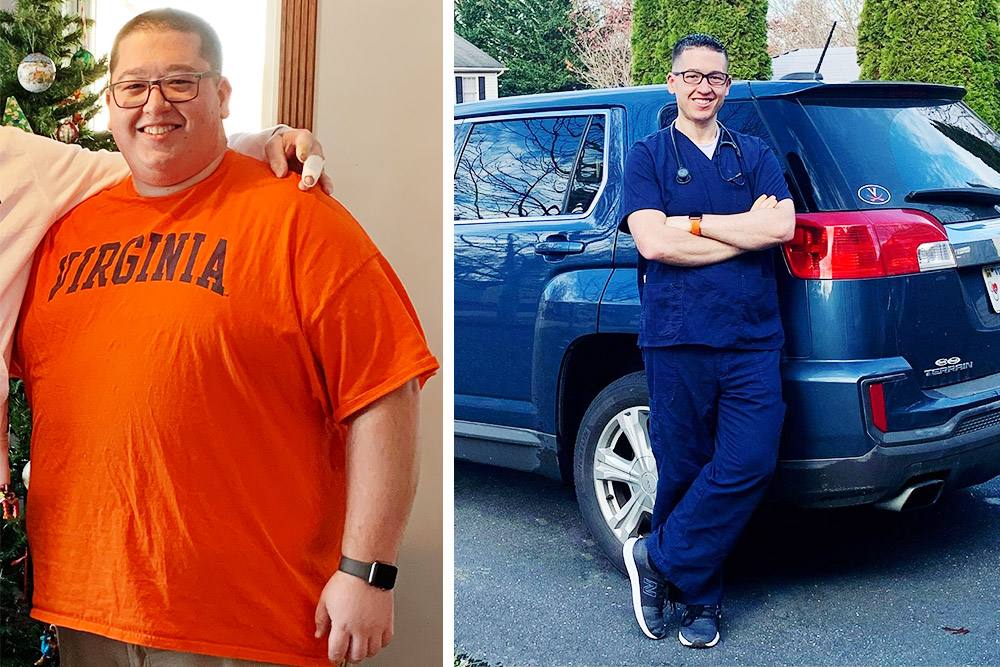 Chase Smith, emergency room and travel nurse, RN to BSN graduate, who's lost half his body weight since 2019.