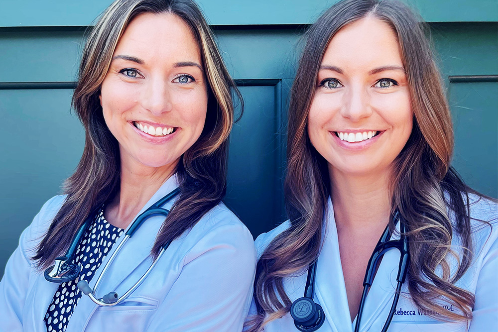Alumni and nurse practitioners Sara Covall and sister Rebecca Wassel