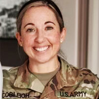 DNP alumna and Army LTC Suzi Cobleigh in fatigues.
