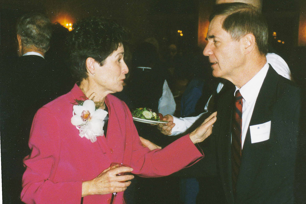Brodie and former UVA President Leonard Sandridge in the 1990s