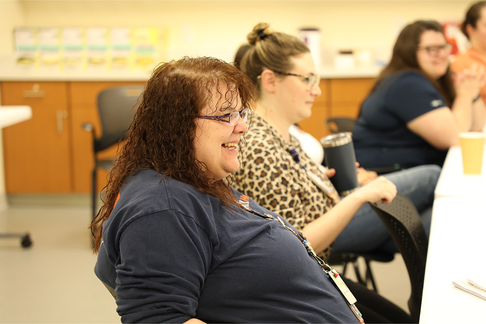 A UVA Health nurse taking part in the May 2023 clinical instructor workshop.