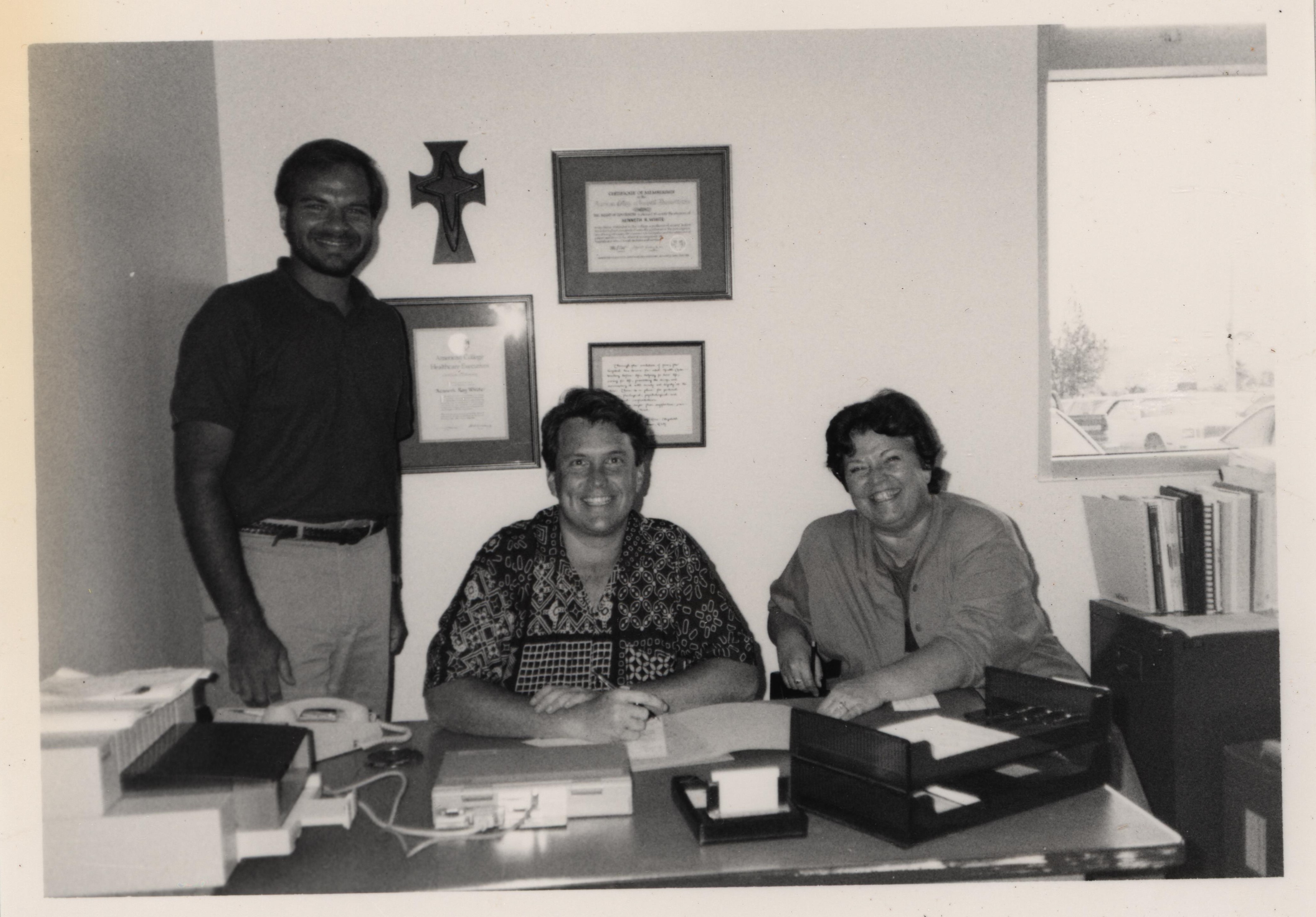 Ken White and the Guam Memorial Hospital project team in the 1980s