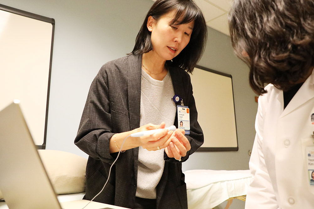 Jeongok Logan and PhD student Yeonsu Kim study the impact sleep might have on easing stiff arteries, risk for adverse cardiovascular events, and dementia.