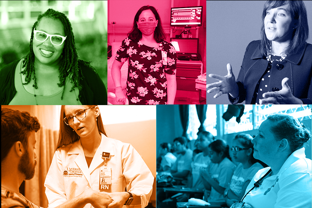 NIH-funded nurse and public health scientists Katrina Debnam, Meghan Mattos, Jeanne Alhusen, Jessie Gibson, and Emma McKim Mitchell.