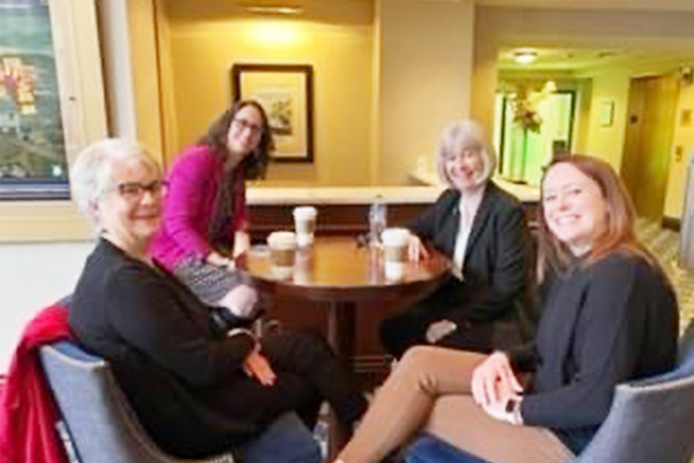 UVA Nursing Alumni Neathawk, Martin, Cassell, Baernholdt visit together at VCNP 2023