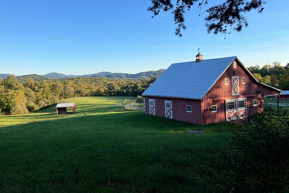 A fan in the rural Blue Ridge Mountains