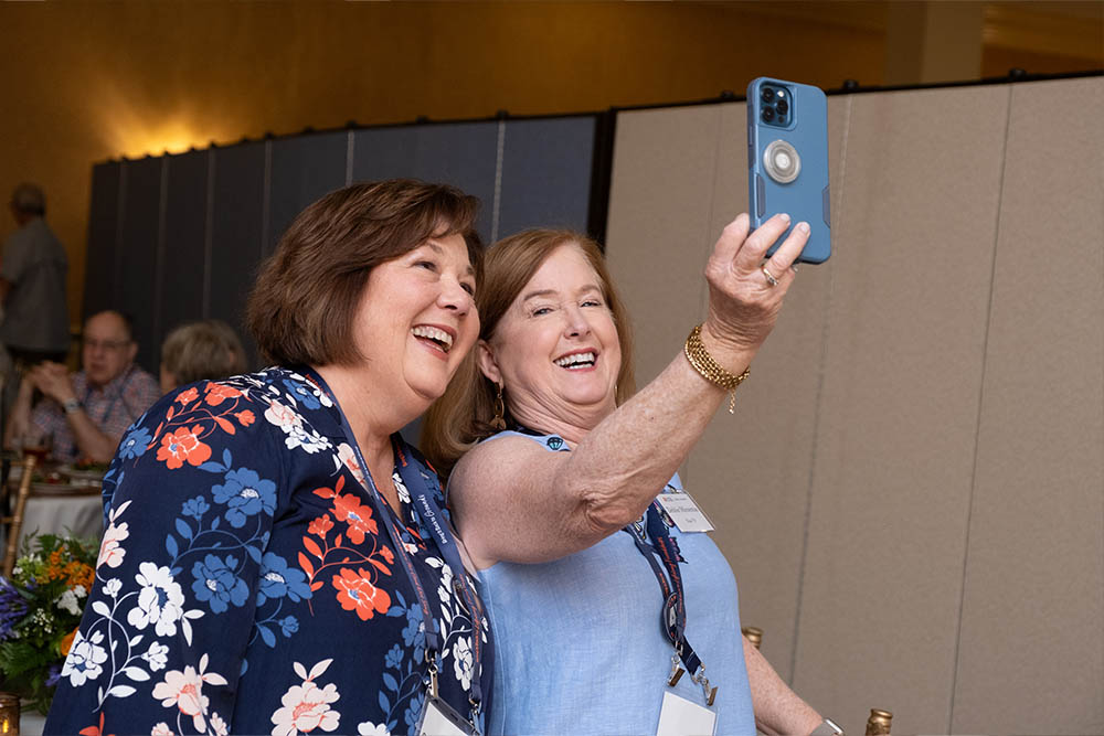 Two women taking a selfie