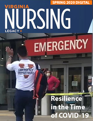 Virginia Nursing Legacy magazine cover for spring 2020 issue - Resilience in the Time of COVID