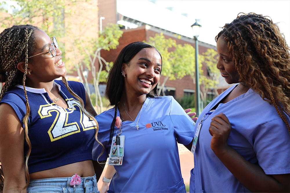 Nursing students laughing