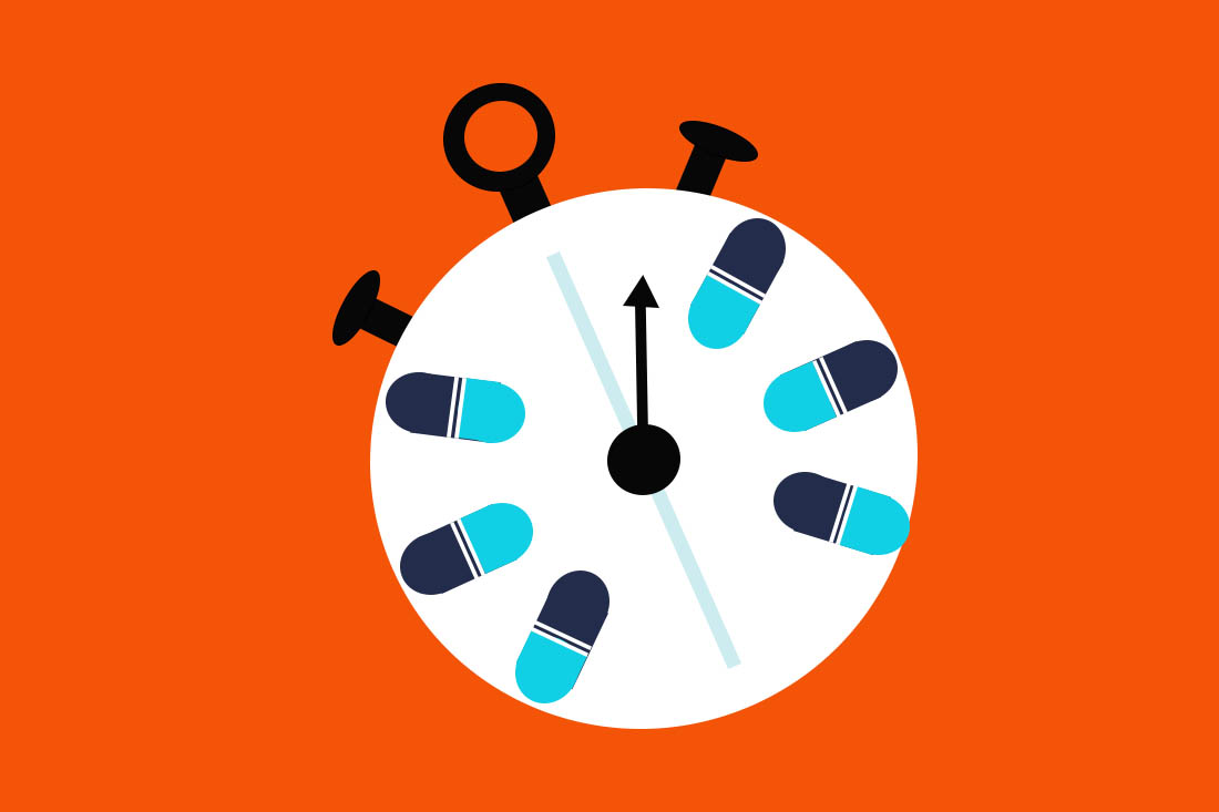 pill stopwatch expired medication graphic